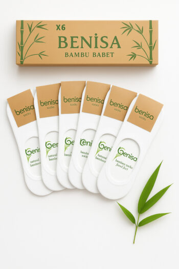 Kadın Bambu Babet Çorap Beyaz Dikişsiz 6 Çift
