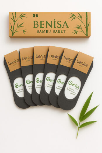 Erkek Bambu Babet Çorap Füme Dikişsiz 6 Çift