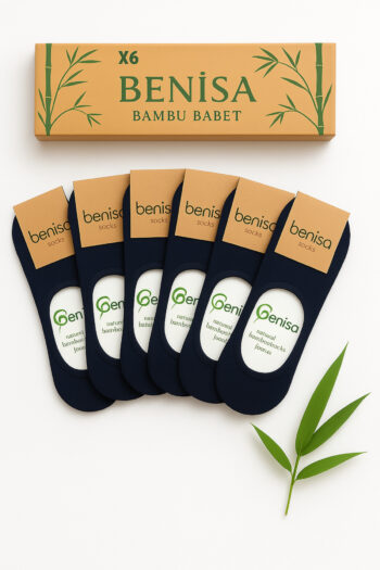 Erkek Bambu Babet Çorap Lacivert Dikişsiz 6 Çift