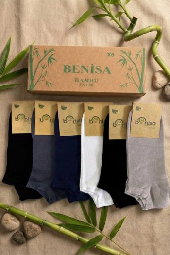 Erkek Bambu Patik Çorap Çok Renkli Çorap Dikişsiz 6 Çift