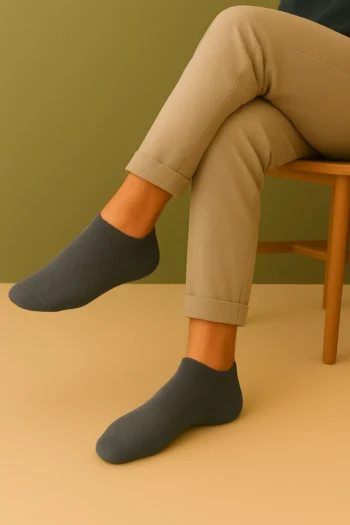 Erkek Bambu Erkek Patik Füme Çorap Dikişsiz 6 Çift